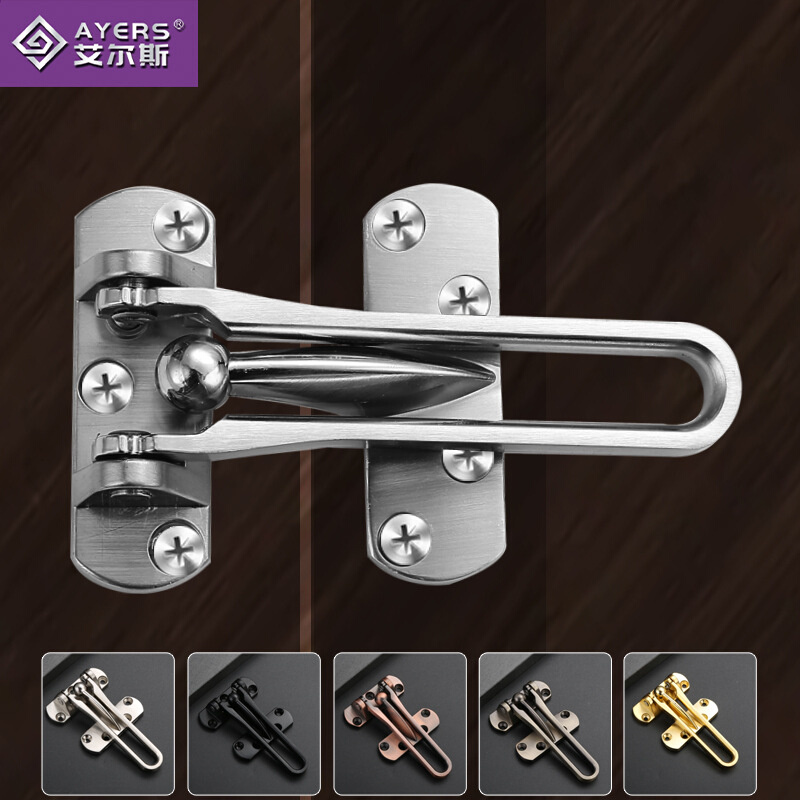 厂家批发锌合金防盗扣中号搭扣门锁扣锌合金安全链插销酒店反锁扣