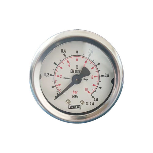 供应WIKA威卡不锈钢压力表轴向背装无油YB50Z 1MPA 10BAR G1/4牙