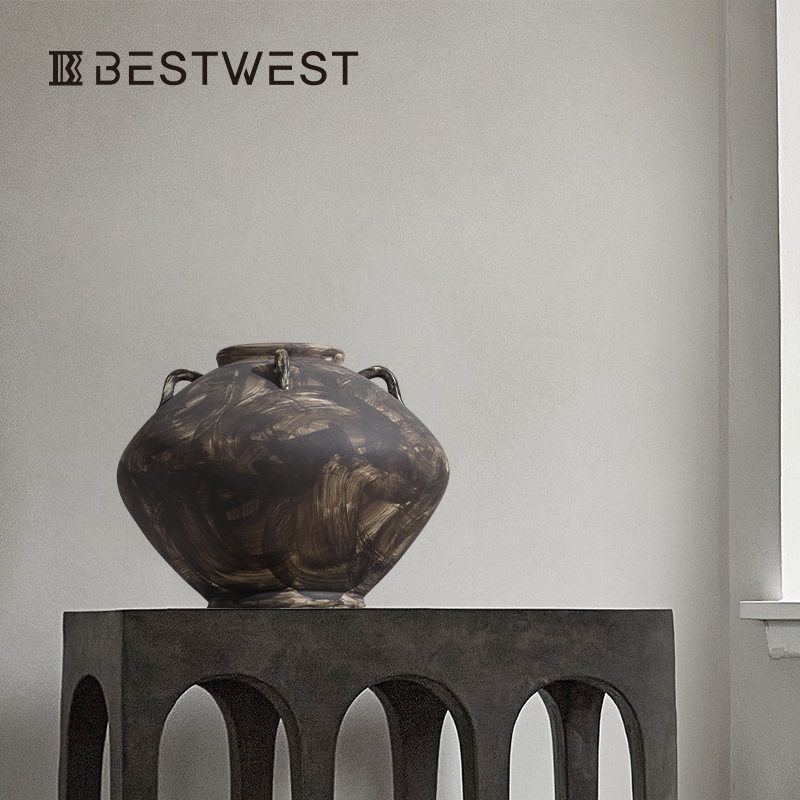 Best west 大肚粗陶复古做旧陶瓷花瓶摆件 高档新中式装饰品陶罐,模玩/动漫/周边/娃圈三坑/桌游,文化/体育周边,淘宝优惠券,粉丝福利购,淘宝优惠卷
