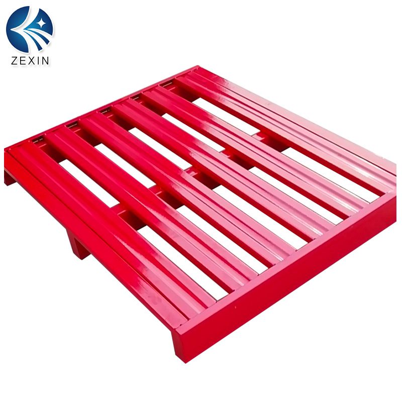 厂家可定两面进叉钢托盘 现货静载4吨红色1200*1000*125河北托盘