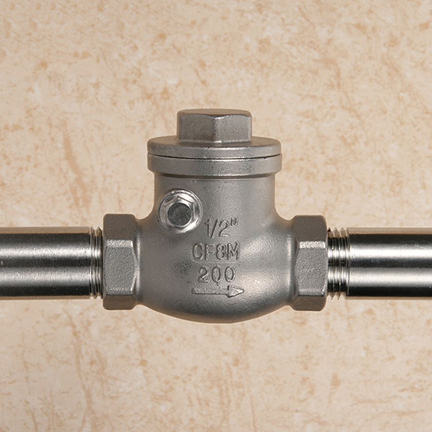 厂家现货304不锈钢丝扣卧式止回阀 内螺纹法兰止逆阀卧式单向阀门