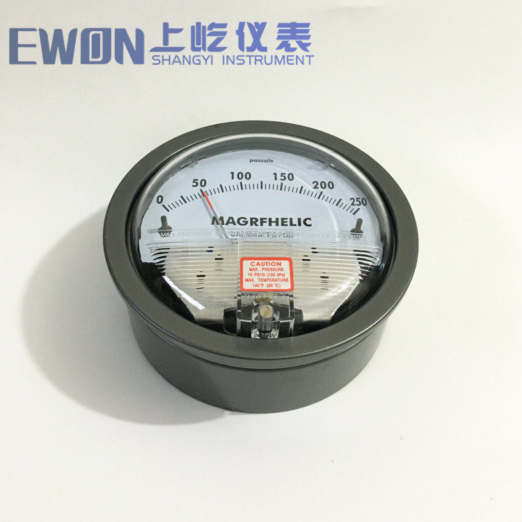 2000型正负微压表60pa压差计差压表圆形指针500PA空气洁净室微压