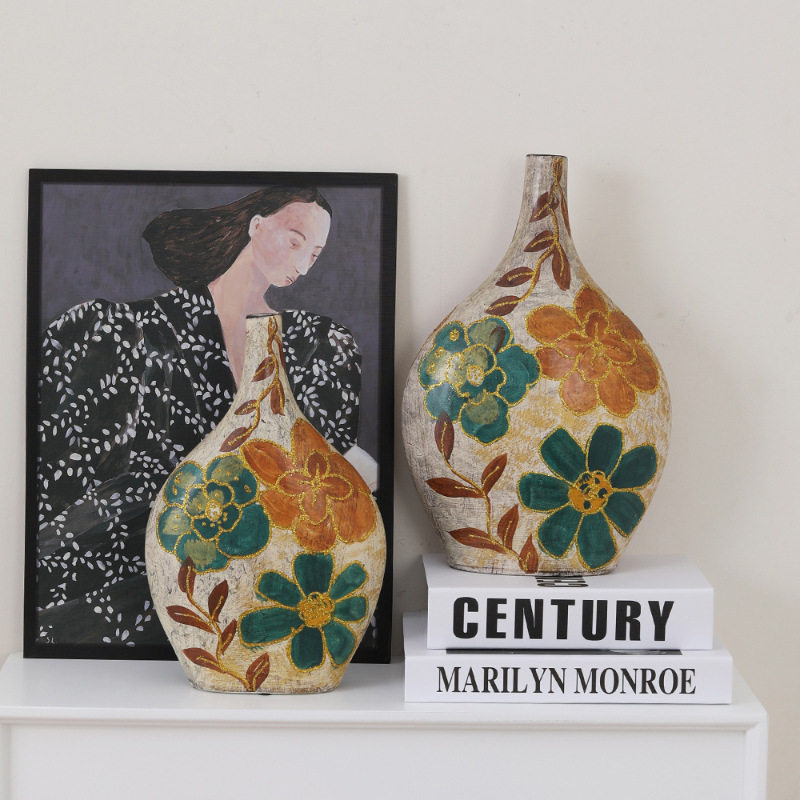 北欧现代简约手绘套二花瓶摆件 网红花瓶客厅饰品插花干花花瓶,模玩/动漫/周边/娃圈三坑/桌游,文化/体育周边,淘宝优惠券,粉丝福利购,淘宝优惠卷