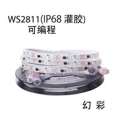 WS2811 5050rgb幻彩可编程灯带 酒吧清吧专用防水套管ip67