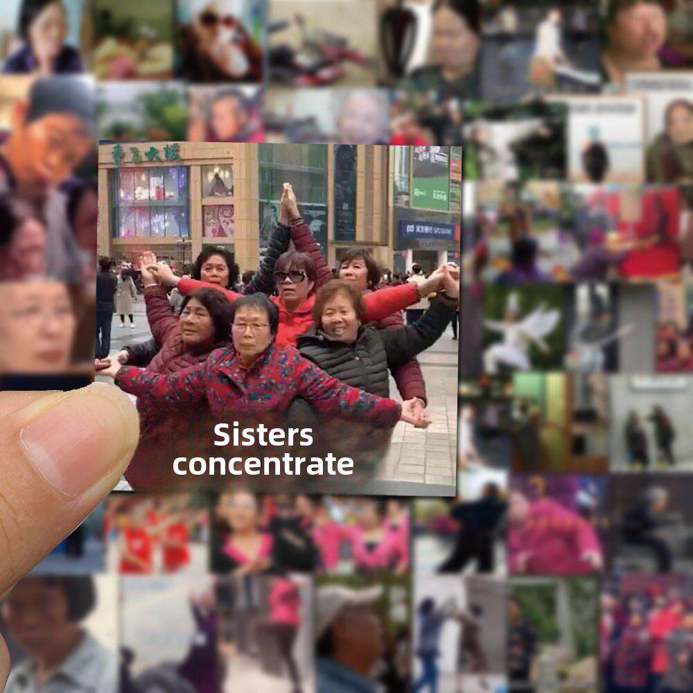 新款50张爆笑老奶奶大妈表情包贴纸沙雕姐妹趣味网红个性防水贴纸
