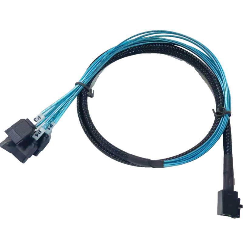 Minisas HD 转4SATA  SFF8643 转SATA*4 带卡扣