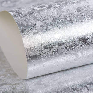 金色银色小云朵纯色金箔墙纸 KTV酒吧迪吧酒店天花板反光银箔壁纸