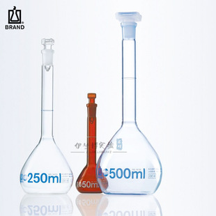 普兰德BRAND 进口容量瓶A级5 10 25 50 100 250 500 1000ml塑料塞