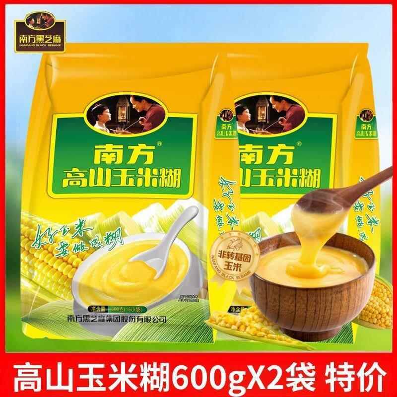 新货南方高山玉米糊600g速食营养粥五谷粗粮老人小孩早餐无蔗糖代