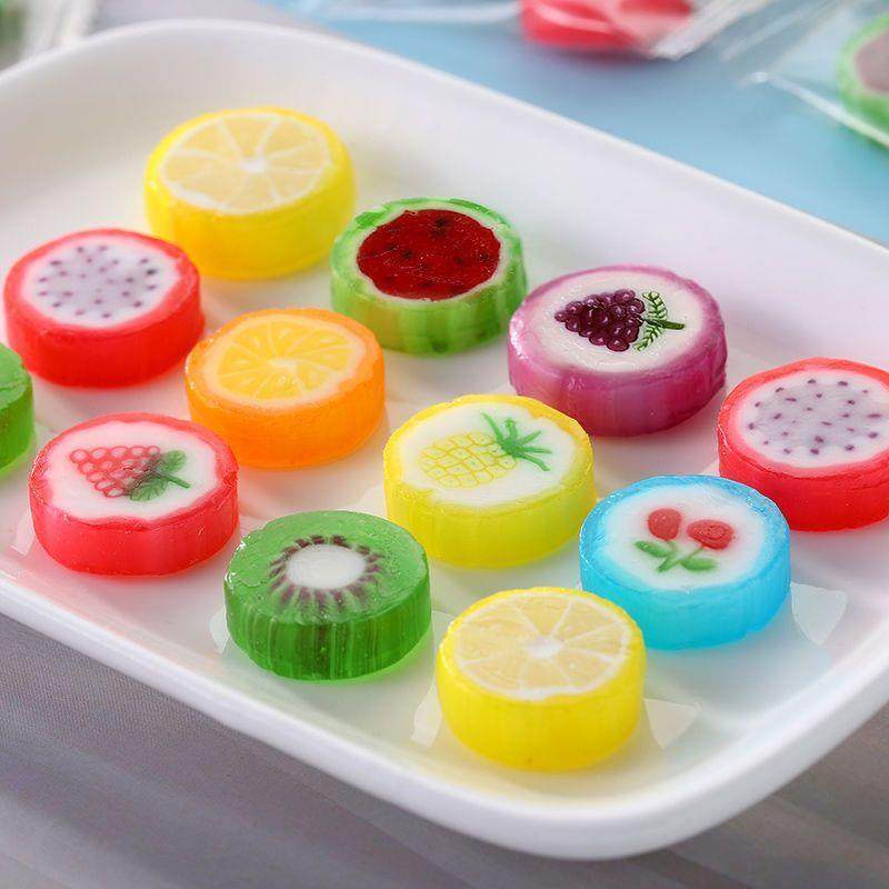 正宗手工切片水果混合味硬喜糖小酸酸儿童零食糖果散装发批无糖薄