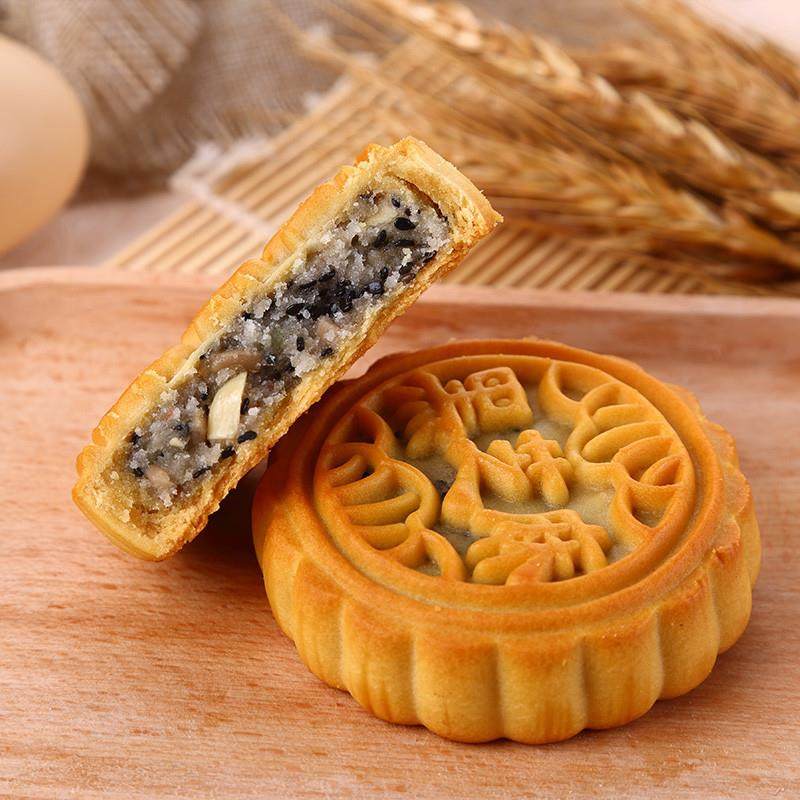 正宗广式月饼老式手工中秋黑芝麻豆沙五仁月饼散装多口味月饼礼盒