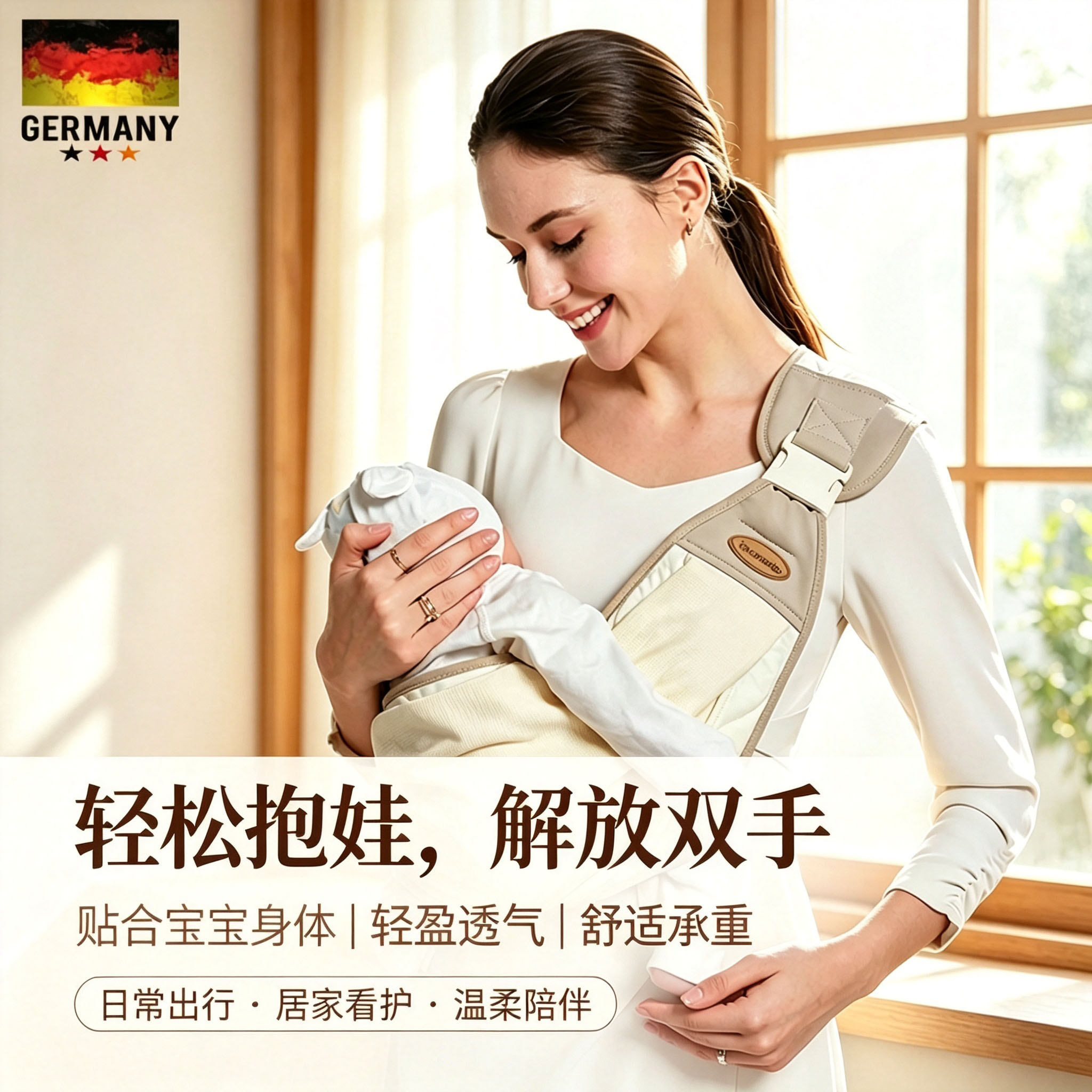 德国婴幼儿背带日常出行解放双手