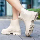 短筒雨鞋 女防水轻便成人水靴时尚 款 韩版 防滑雨靴女厚底工作胶鞋 夏