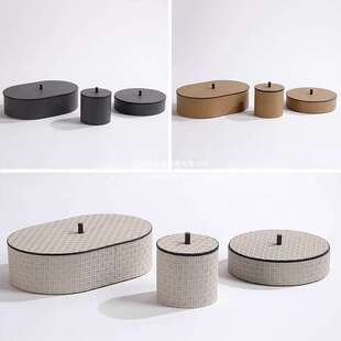 storage livin Luxury leather office showroom round box