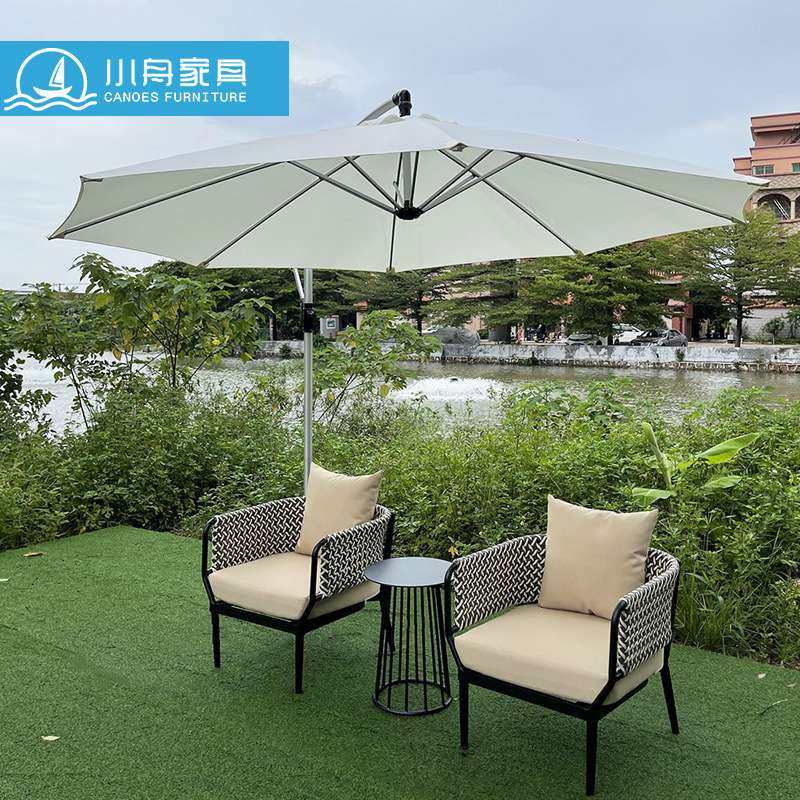 户外咖啡厅奶茶店创意藤编桌椅组合室外花园庭院外摆防水防晒藤椅