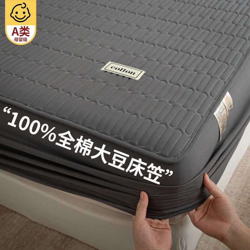 大豆夹棉床笠单件全棉纯棉加厚床垫保护罩2025新款床罩四季通用3