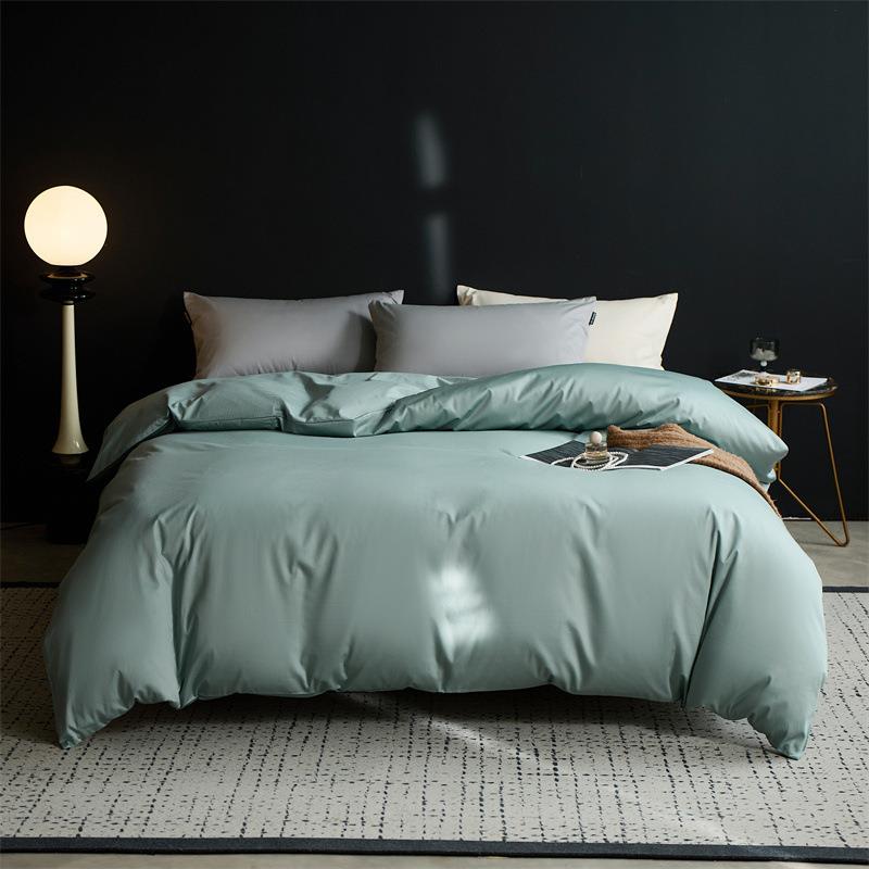 简约A类母婴级全棉被套单件60支长绒棉纯色被罩床上用品南通家纺