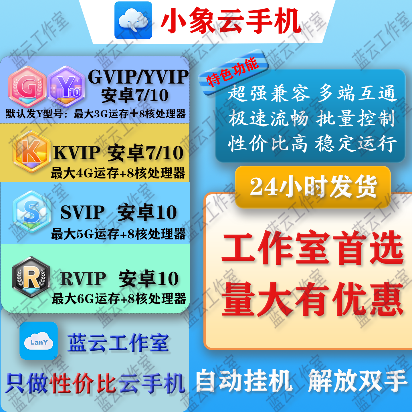 【小象云手机全系列月卡激活码】最具性价比云手机，全自动发货