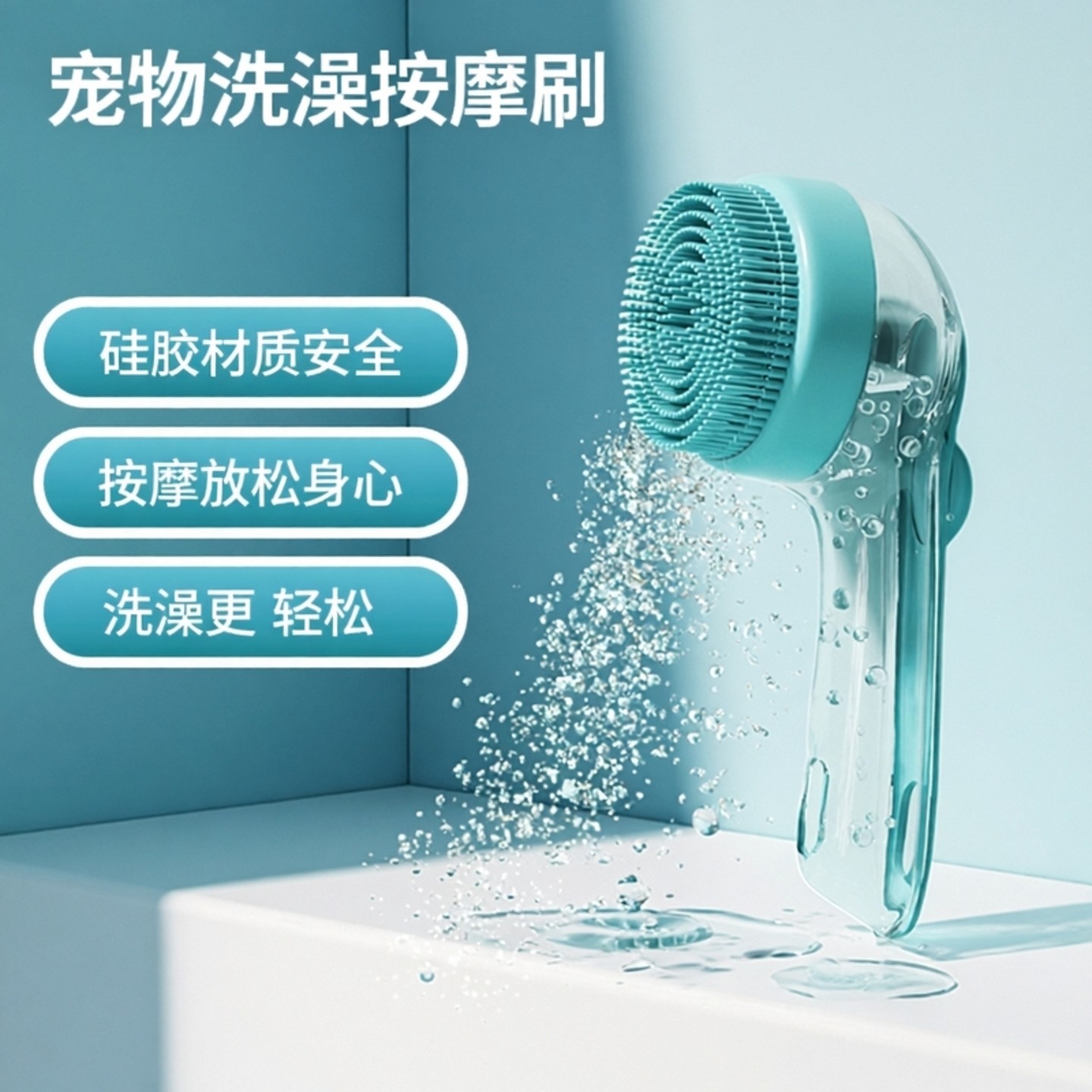 宠物狗狗洗澡刷猫咪洗澡刷子硅胶沐浴按摩刷神器给狗搓澡用品大全