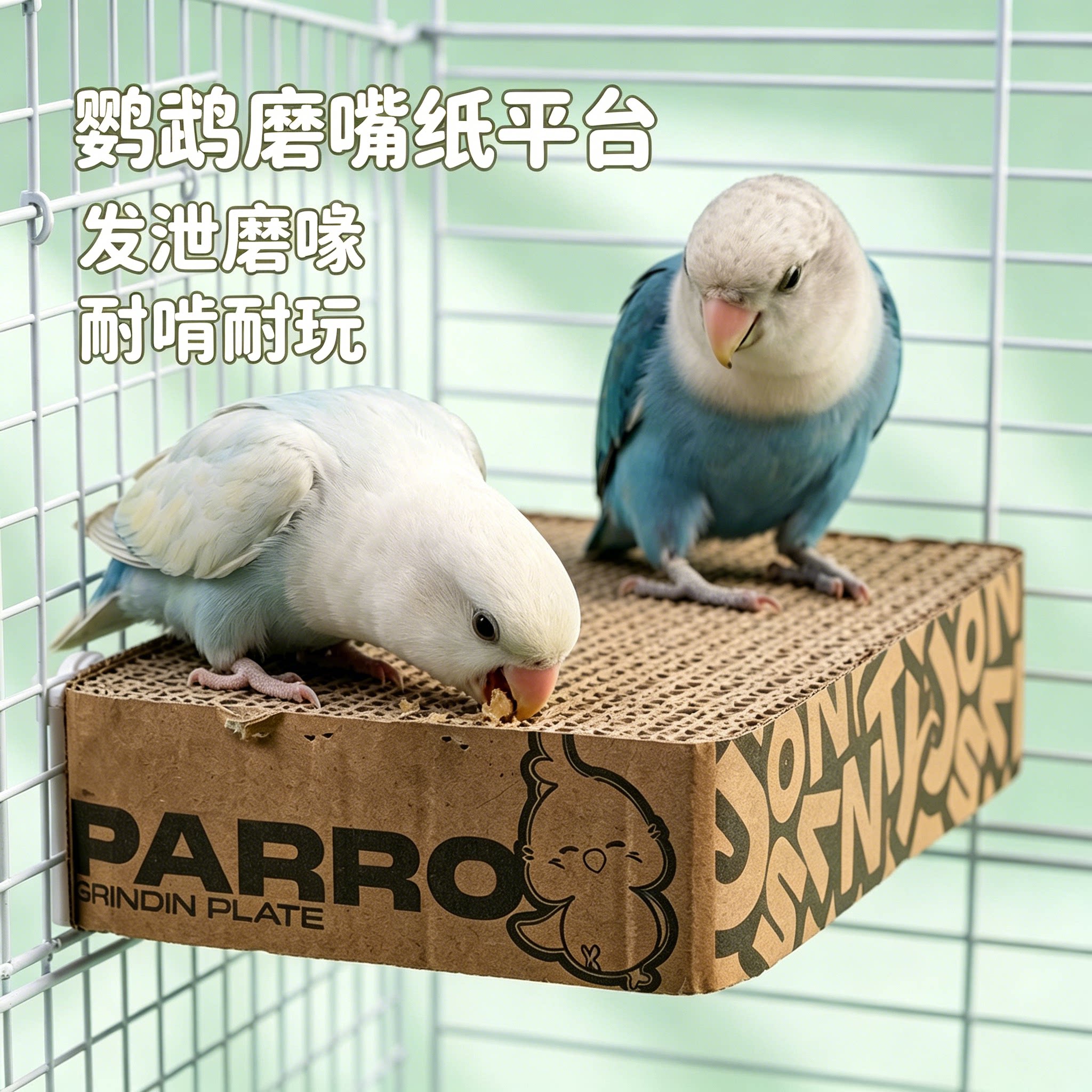 鹦鹉啃咬发泄站磨爪千层磨嘴纸板虎皮解闷鸟笼配件玩具用品大全