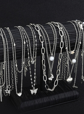Women Necklace Set欧美饰品星月蝴蝶项链14件套装时尚创意女项链
