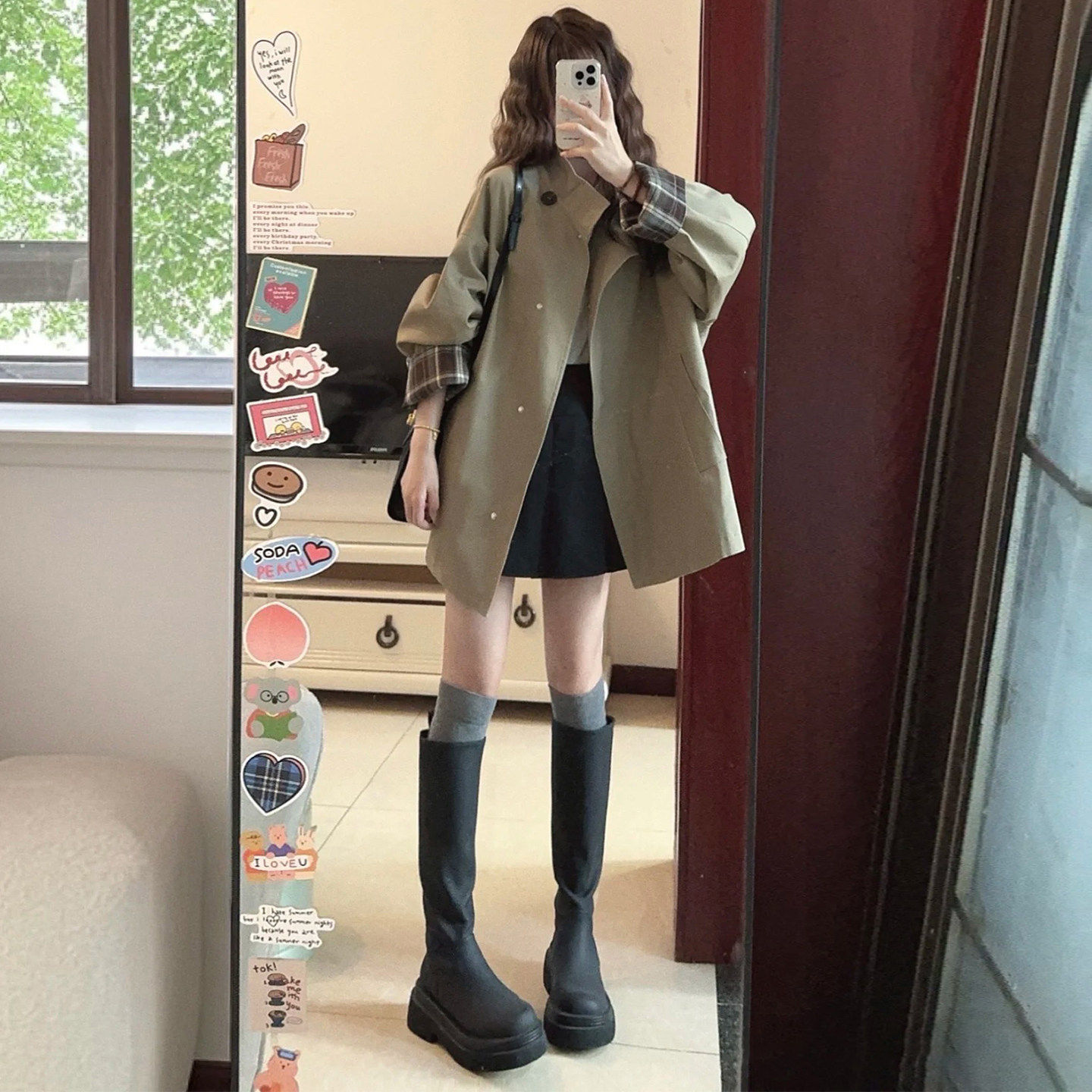 小个子卡其色风衣外套女春秋新款韩版宽松显瘦中长版休闲百搭大衣