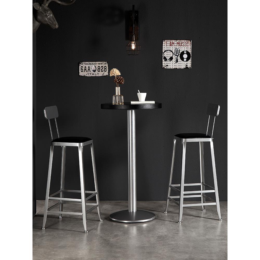 需定制工业风酒吧台椅铁艺高脚椅简约现代家用靠背高椅子复古吧台