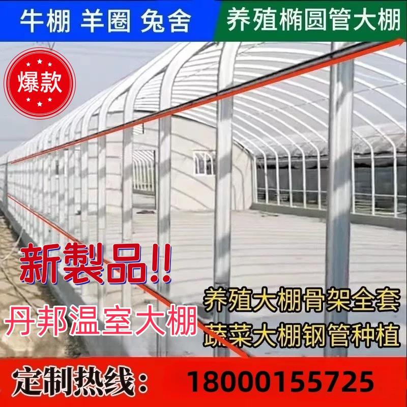 温室大棚钢管骨架全套种菜农用蔬菜种植支架连栋养殖鸡椭圆管拱杆