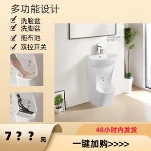 阳台家用洗脸盆洗脚盆拖把池一体式 立柱盆洗手盆落地式 洗手盆
