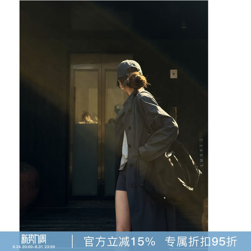 R-HER“晚风信笺”春秋时尚休闲百搭宽松立领插肩袖长款风衣FW051
