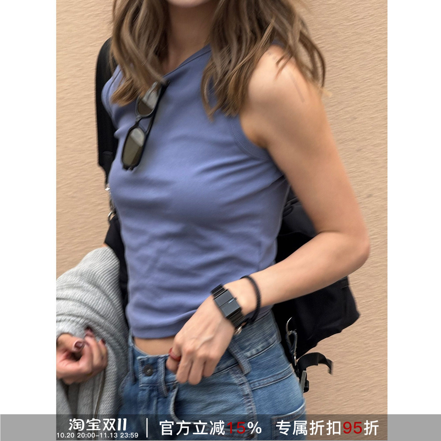 RHER STUDIO“小蛮腰背心”夏简约百搭露腰显瘦无袖打底内搭背心