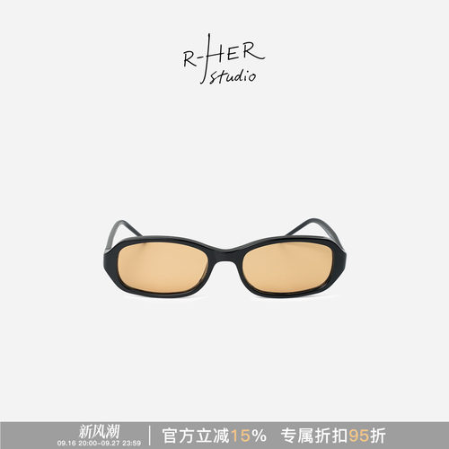 RHER STUDIO 复古椭圆窄框高级感防紫外线遮阳太阳镜墨镜O0100