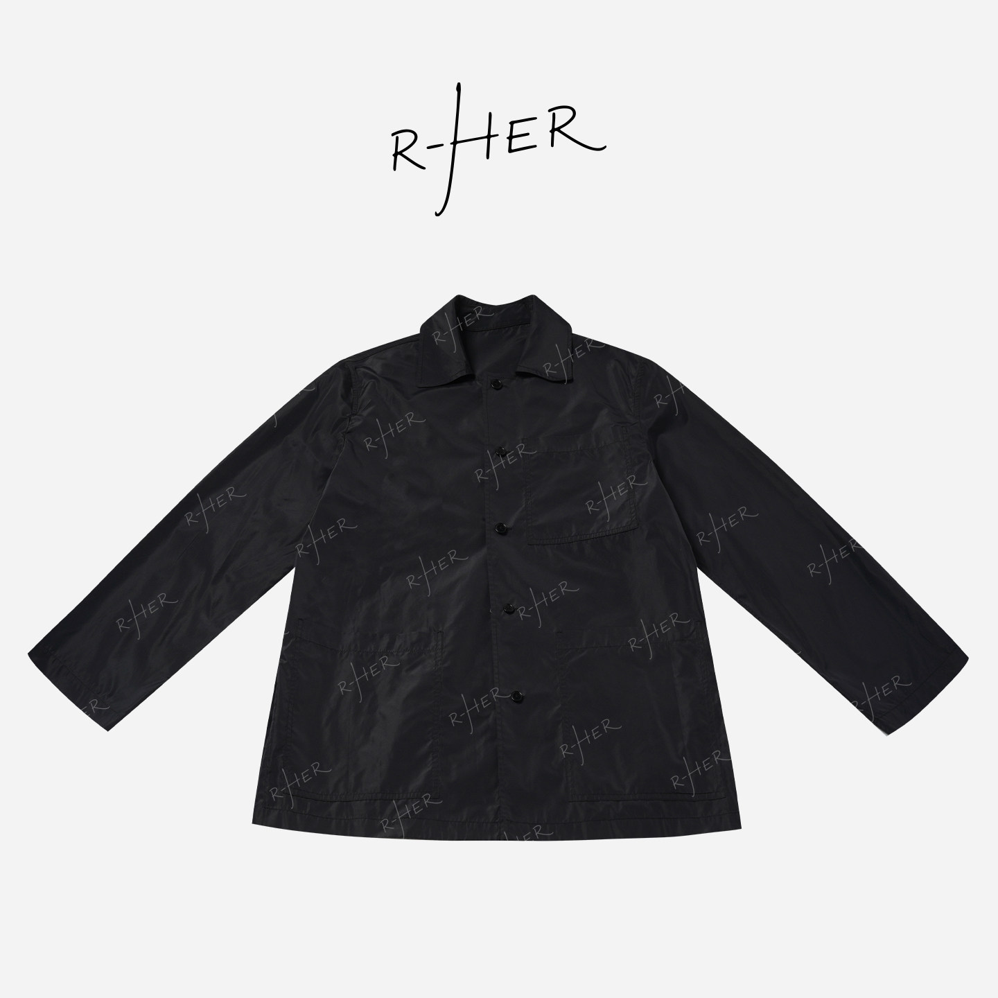 RHER STUDIO“廓摆辰风”春秋时尚简约百搭翻领中长款风衣外套WYY