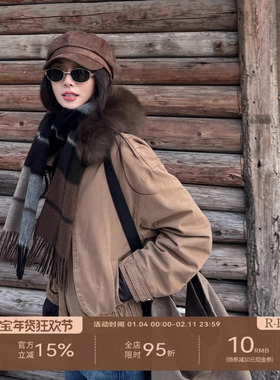 R-HER【狐领鹅绒】于Moli 轻奢设计高级感狐狸大毛领90鹅绒服外套