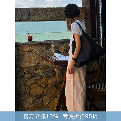 RHER STUDIO“淡粉灯笼”夏季薄款透气日常通勤休闲南法九分裤K00