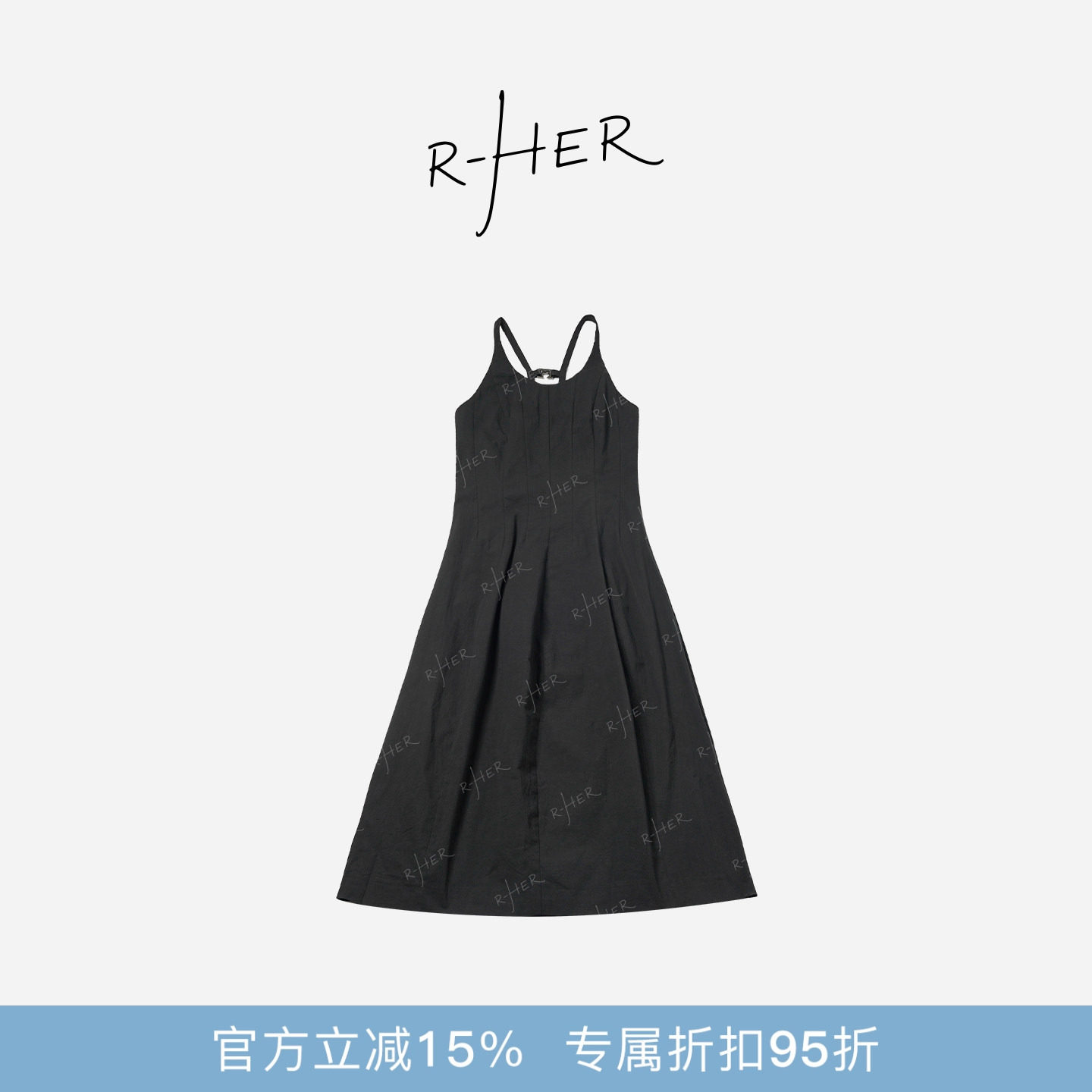 RHER STUDIO“”夏季新款简约显瘦无袖中长连衣裙Q3028