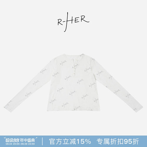 RHER STUDIO“排扣慵懒”100棉夏季薄款宽松休闲正肩长袖上衣CT01
