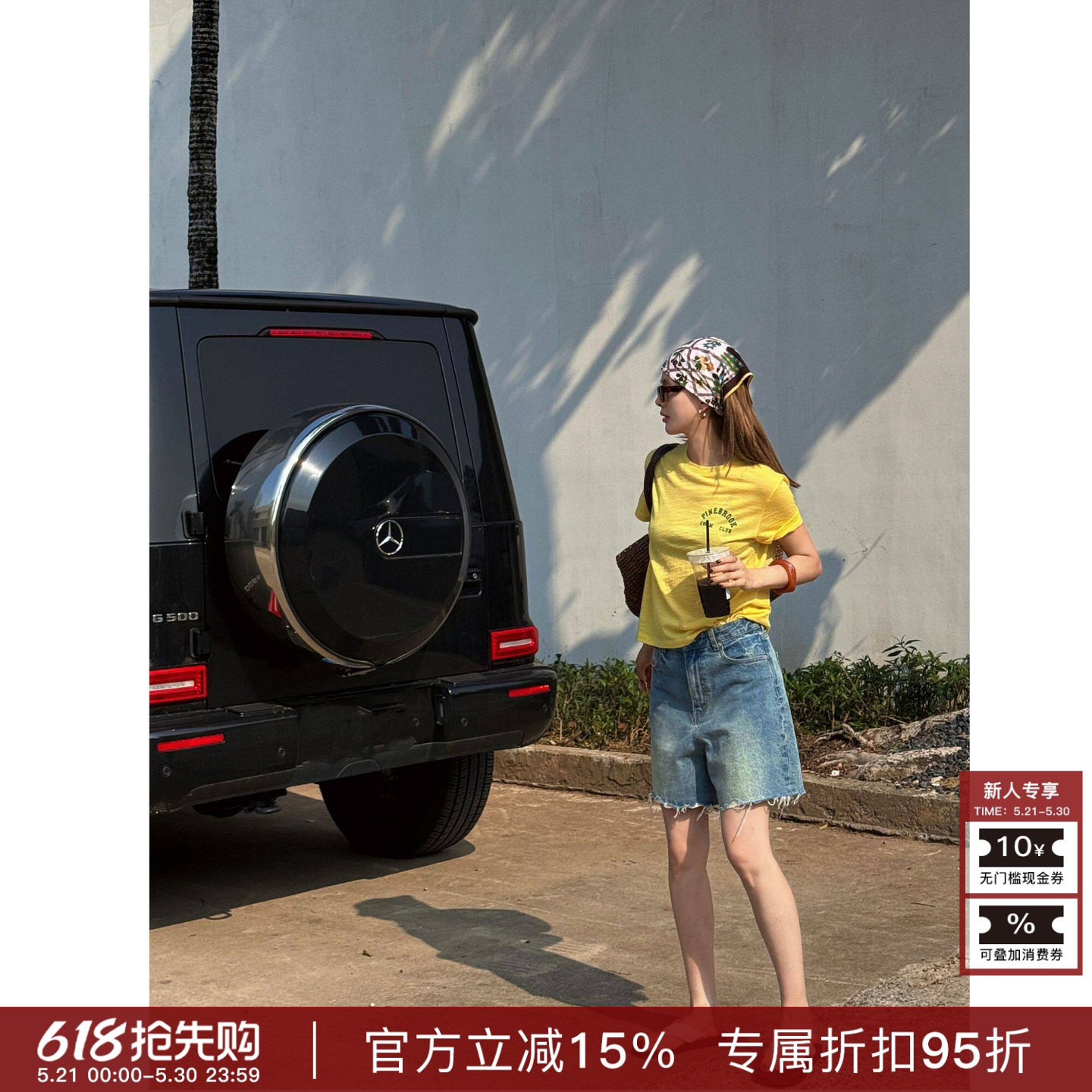 RHER STUDIO“清雾蓝调 ”夏季高腰显瘦复古做旧水洗牛仔短裤K339