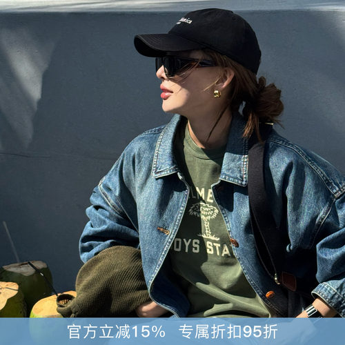 R-HER“水洗字母”美式复古休闲短袖圆领水洗字母纯棉时尚T恤
