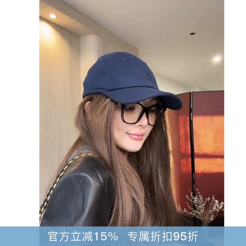 R-HER“日式设计”纯色透气亚麻牛皮经典休闲复古防晒棒球帽O7122