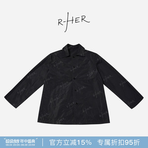 RHER STUDIO“廓摆辰风”春秋时尚简约百搭翻领中长款风衣外套WYY