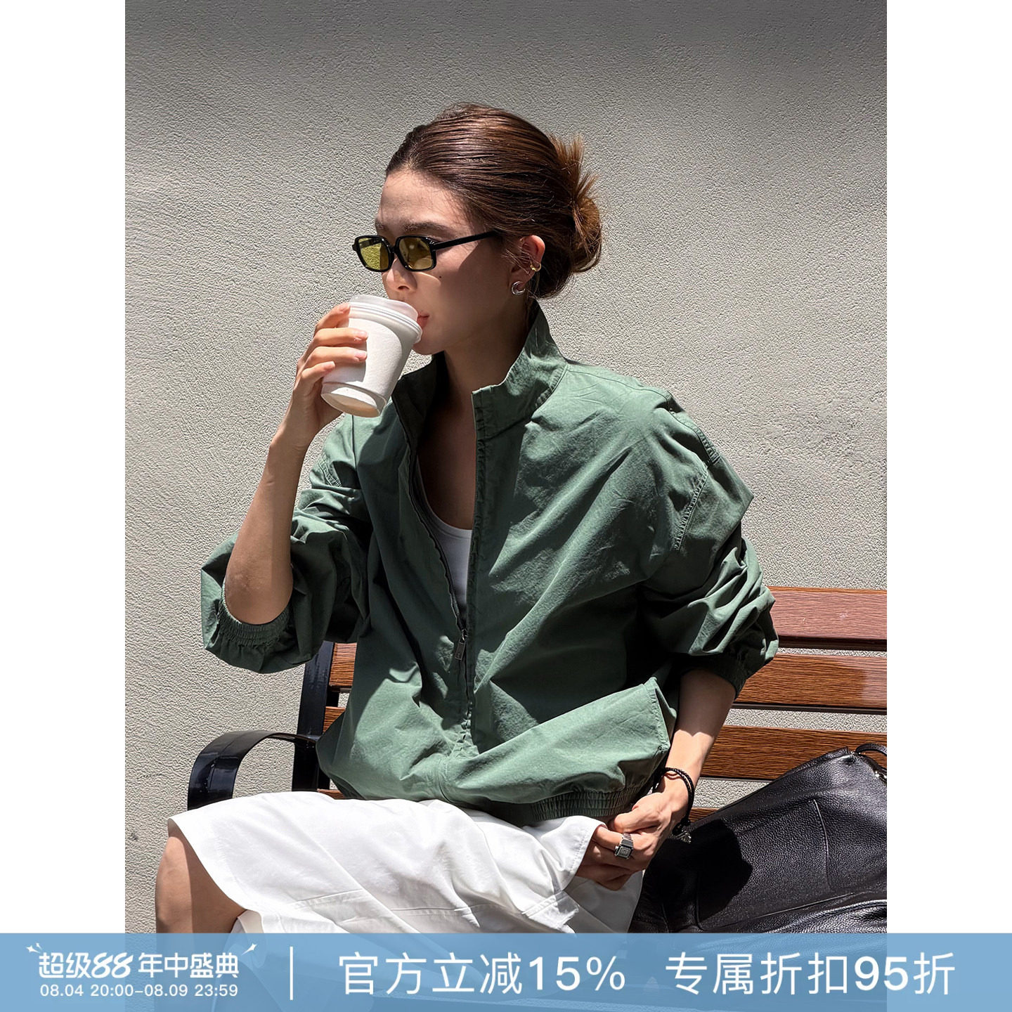 RHER STUDIO 春季新款时尚防风短款收腰工装韩版休闲外套W2725