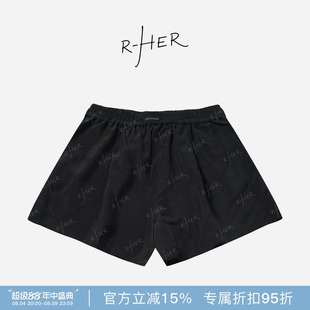 RHER STUDIO“100铜氨丝”夏季新款垂坠显瘦松紧腰休闲短裤QL070