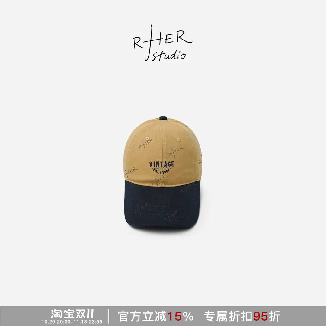 美式复古字母显脸小棒球鸭舌帽