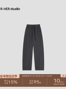 R-HER“绵棉裤”松紧腰透气厚款秋冬百搭加绒休闲裤卫裤K0005