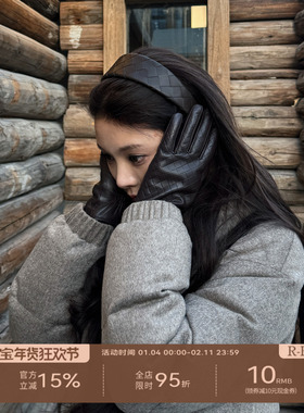 R-HER“柔菱羊皮”女生分指款手套冬季女士羊皮手套RW5NP0253