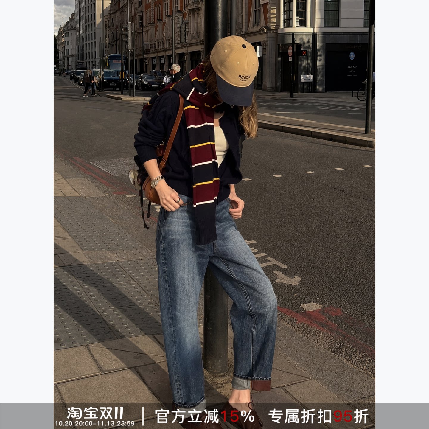 RHERSTUDIO“美洲蓝牛”复古水洗显瘦百搭刺绣直筒休闲牛仔裤0212
