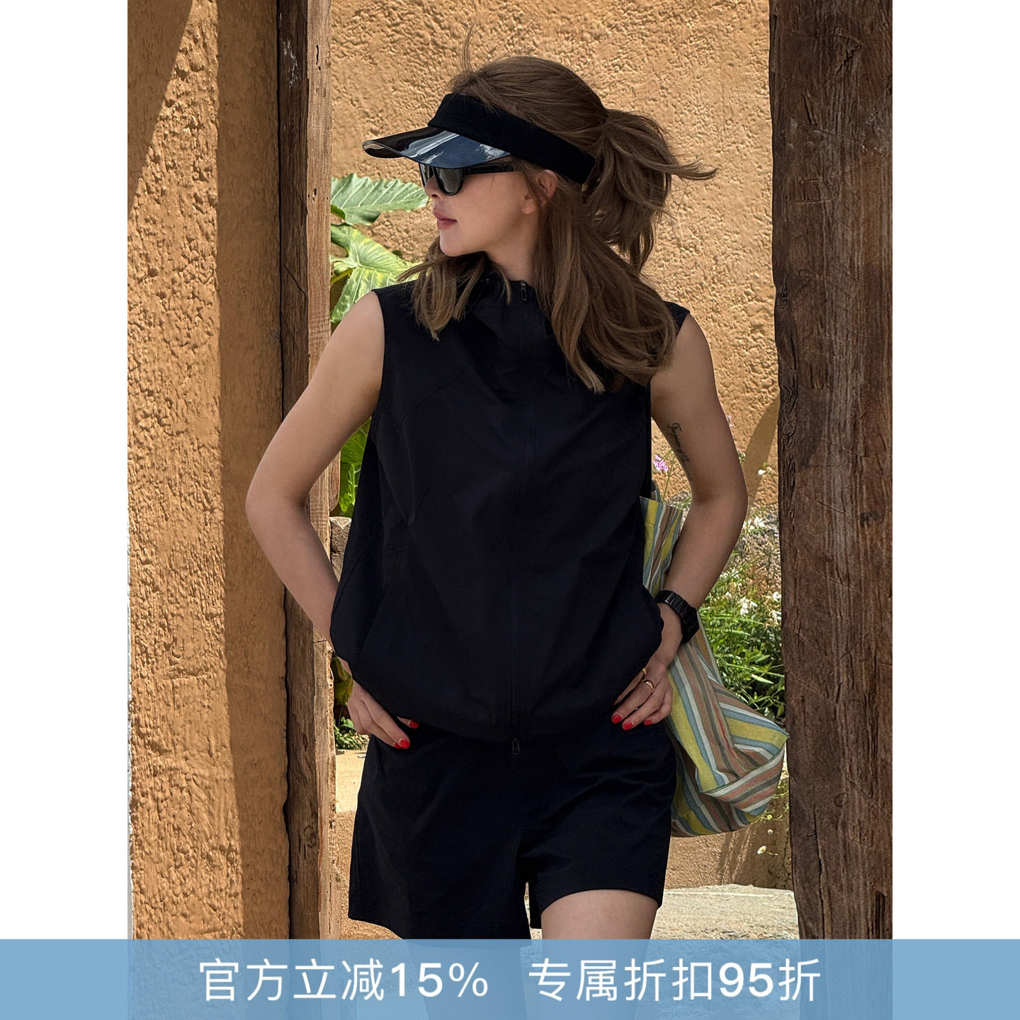 RHER STUDIO“山系马甲”春夏美式复古连帽轻薄百搭防晒外套V6018
