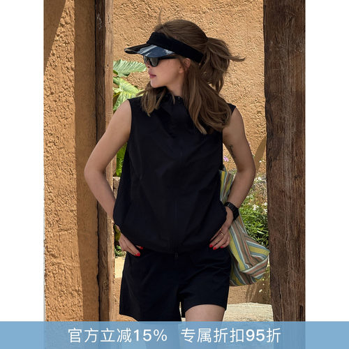 RHER STUDIO“山系马甲”春夏美式复古连帽轻薄百搭防晒外套V6018