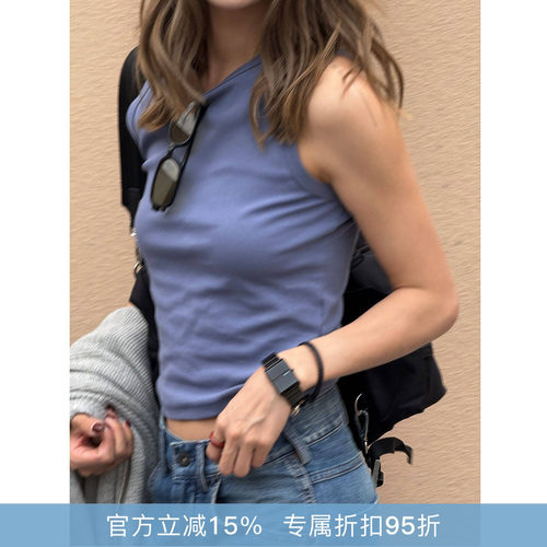 RHER STUDIO“小蛮腰背心”夏季简约百搭露腰显瘦无袖打底背心DX3